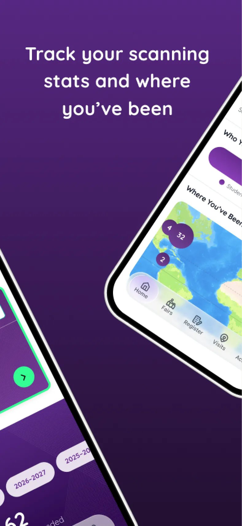 Track your scanning stats and where you've been — scanning stats and travel map